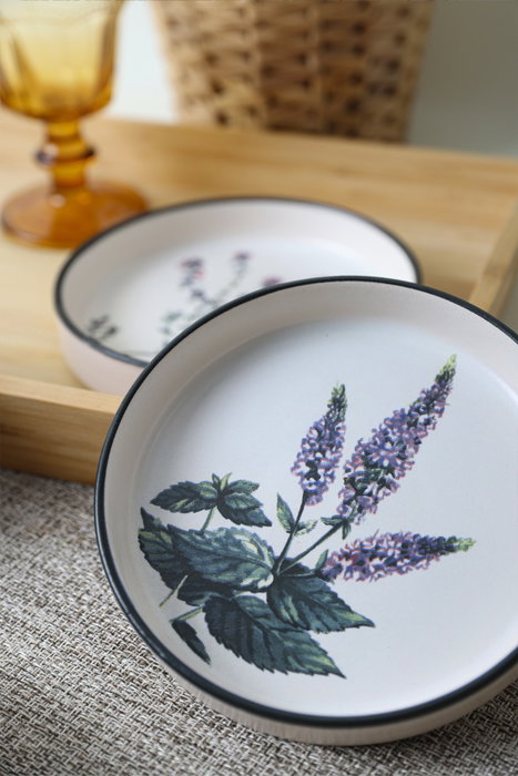 Hermia Juego de salseras de gres cerámico blanco mate, 6 piezas